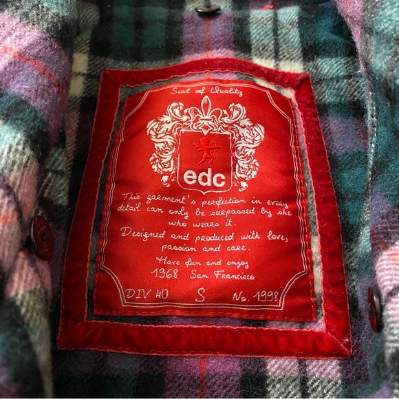 Luxury EDC by Esprit Women’s Heavy Pink & Teal Flannel Winter Jacket - Picture 9 of 16